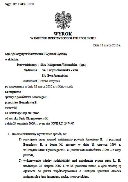 Dokumenty rozwodowe