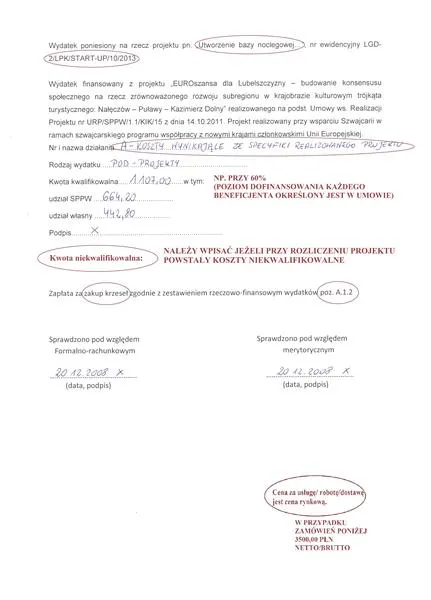Elementy opisu faktury