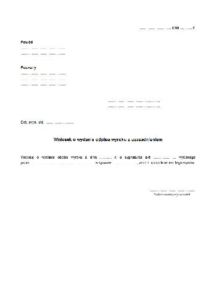 Odpis wyroku sądowego