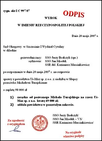 Procedura uzyskania odpisu