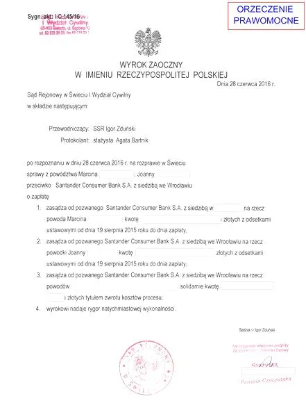 Sprawdzanie statusu wyroku